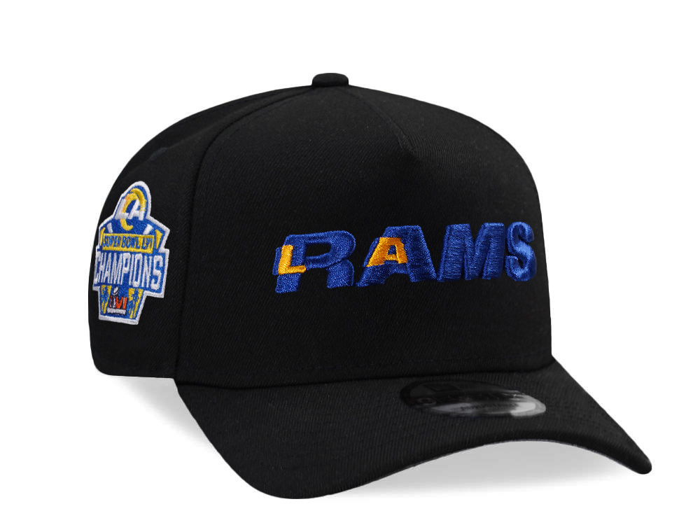 New Era Los Angeles Rams Super Bowl LVI Champions Black Prime Edition 9Forty A Frame Snapback Hat