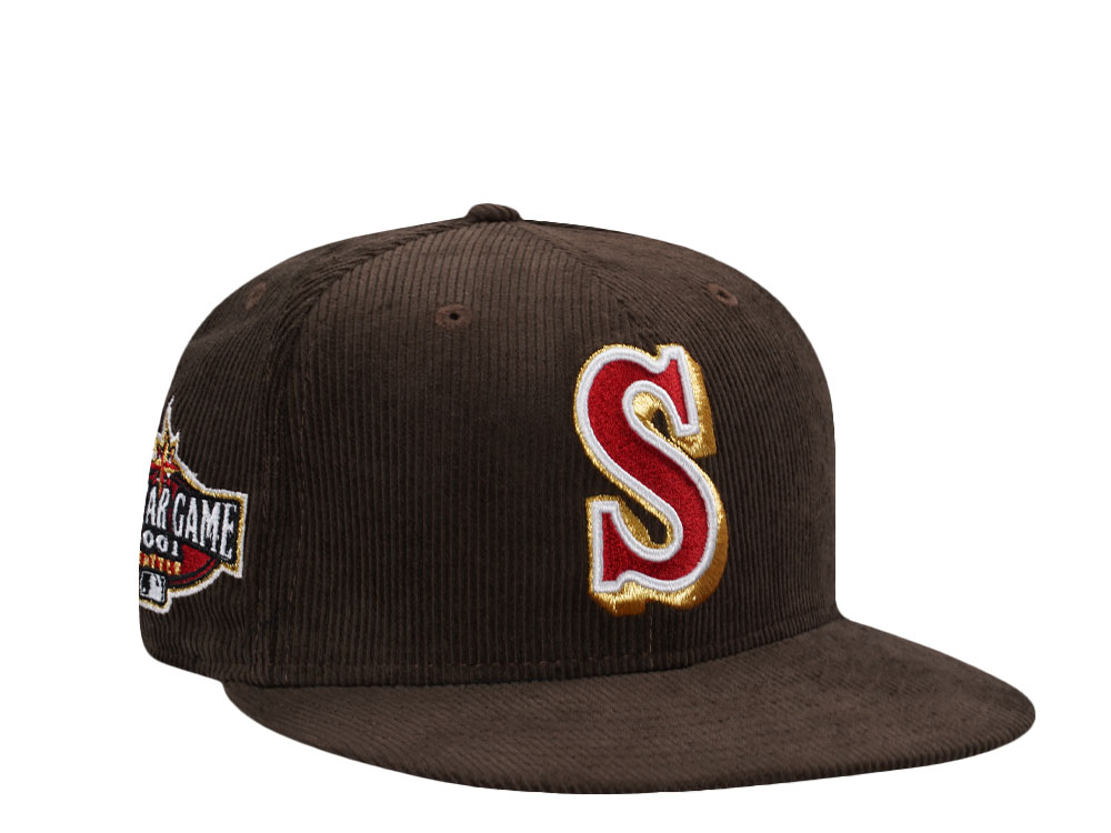 New Era Seattle Mariners All Star Game 2001 Walnut Corduroy Prime Edition 59Fifty Fitted Hat