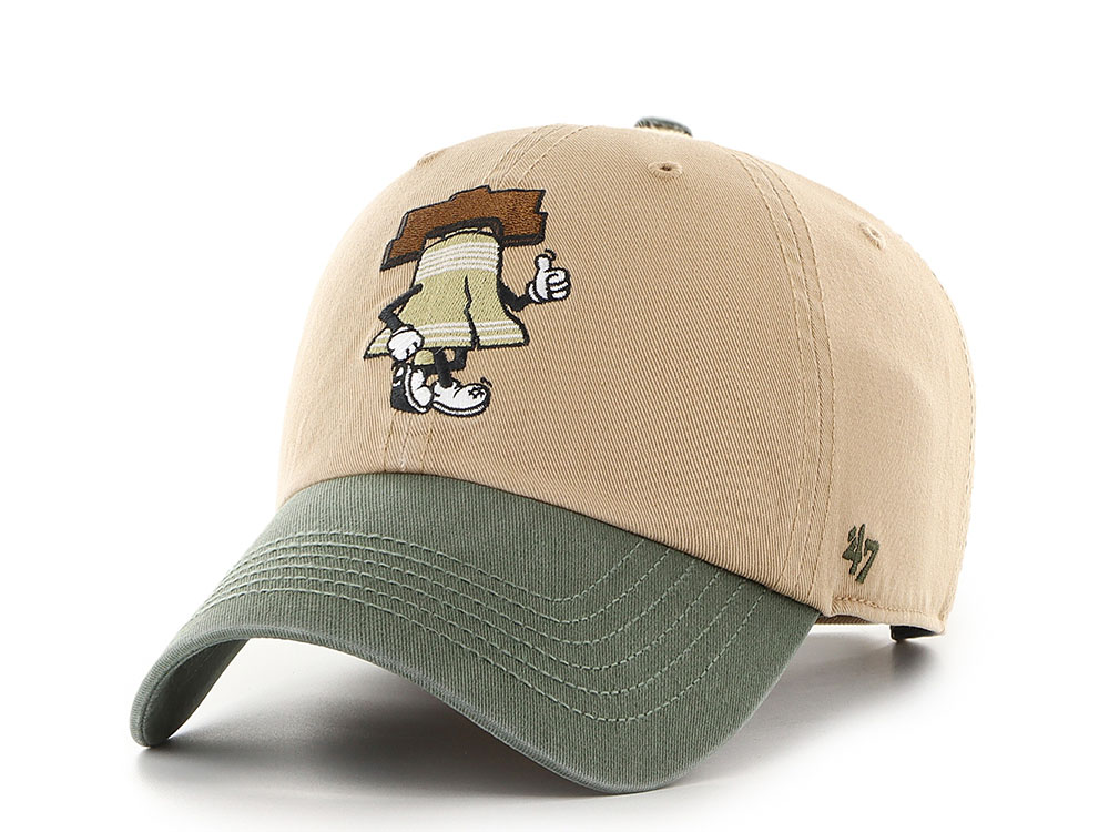 47Brand Philadelphia Phillies Khaki Cartoon Icon Edition Clean Up Strapback Hat