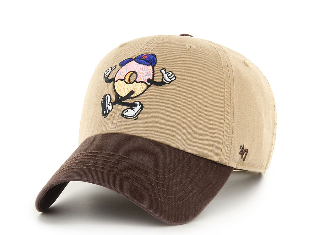 47Brand New York Mets Khaki Cartoon Icon Edition Clean Up Strapback Hat