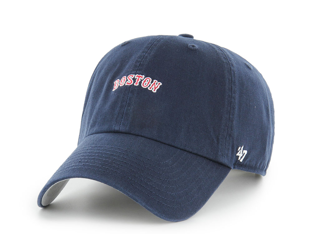 47Brand Boston Red Sox Base Runner Script Edition Clean Up Strapback Hat