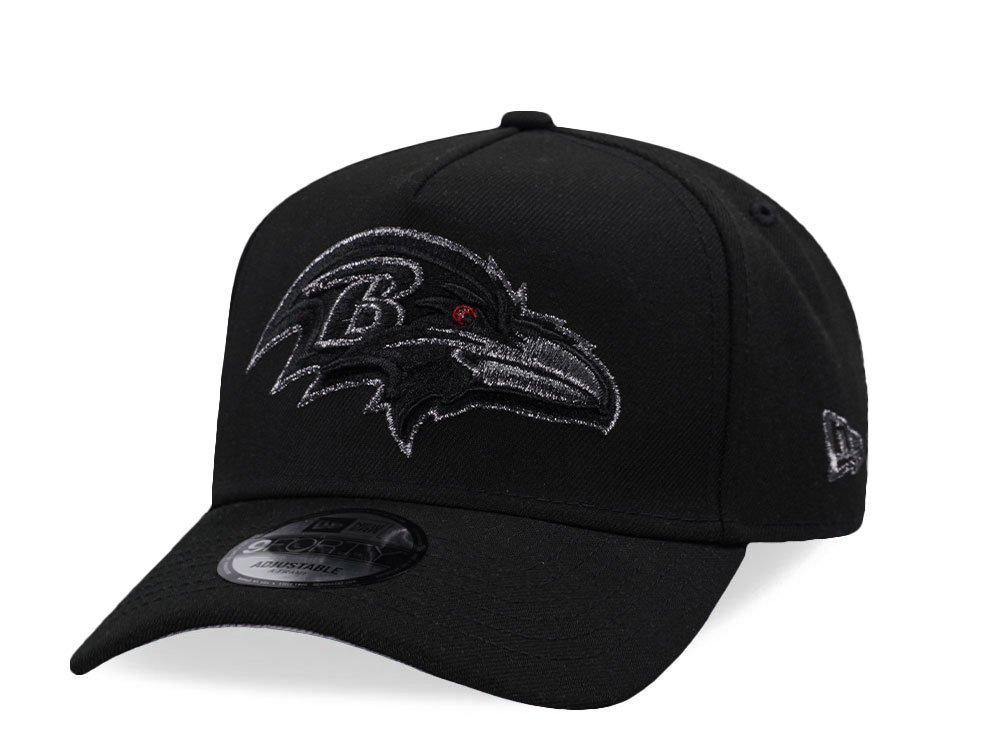 New Era Baltimore Ravens Classic Black Prime Edition 9Forty A Frame Snapback Hat