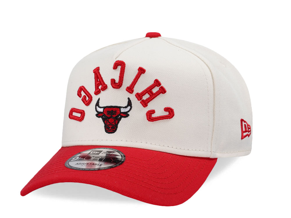 New Era Chicago Bulls Script Chrome Two Tone Edition 9Forty A Frame Snapback Hat