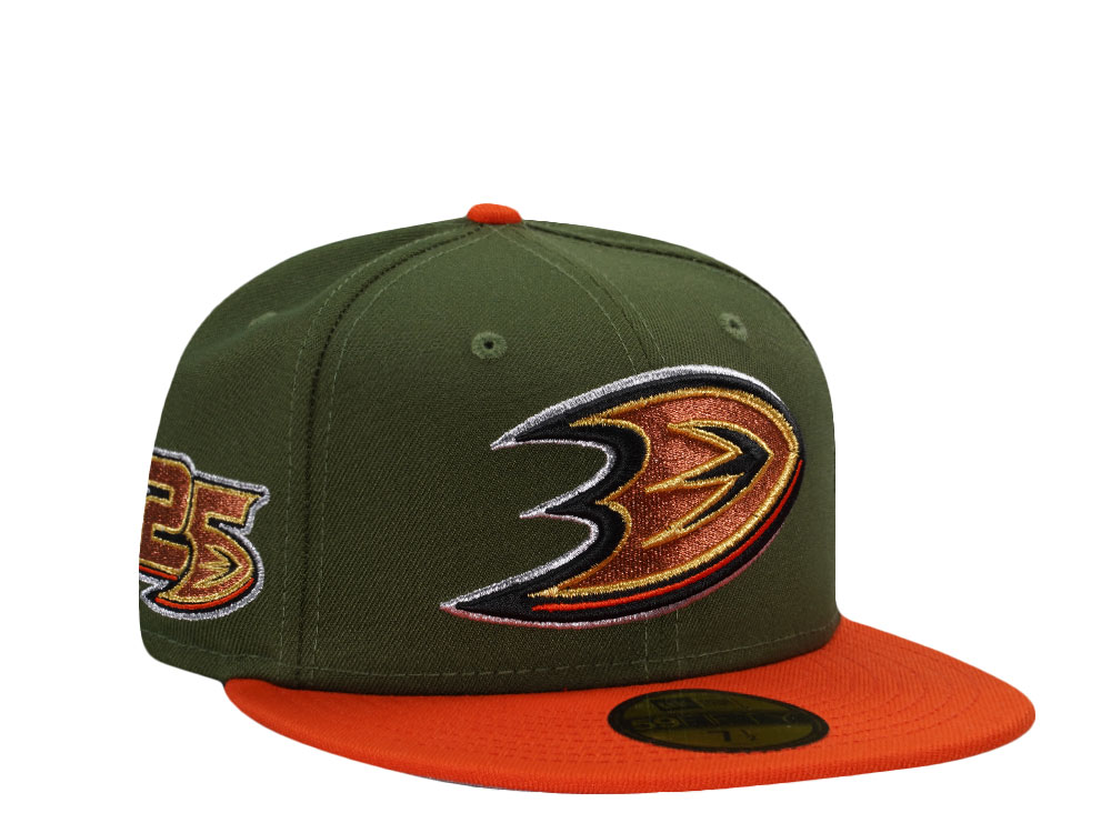 New Era Anaheim Ducks 25th Anniversary Rifle Green Two Tone Edition 59Fifty Fitted Hat