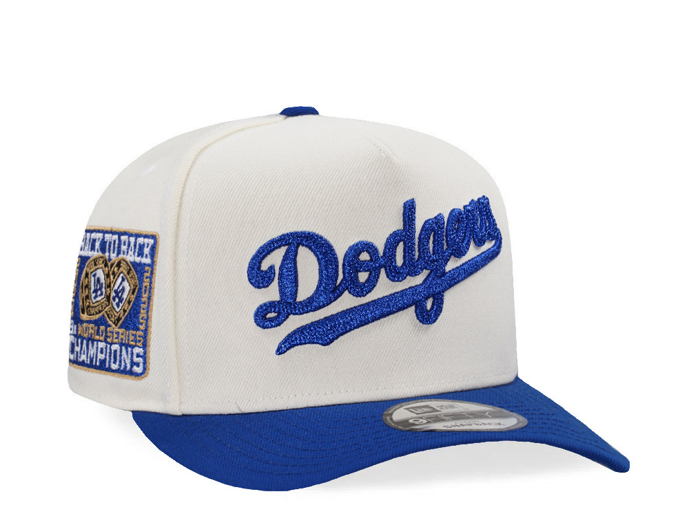 New Era Los Angeles Dodgers Back to Back World Series White Classic Edition 9Fifty A Frame Snapback Hat