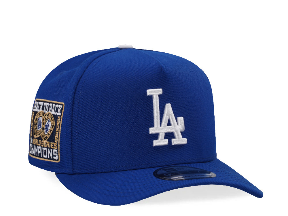 New Era Los Angeles Dodgers  Back to Back World Series Blue Classic Edition 9Fifty A Frame Snapback Hat