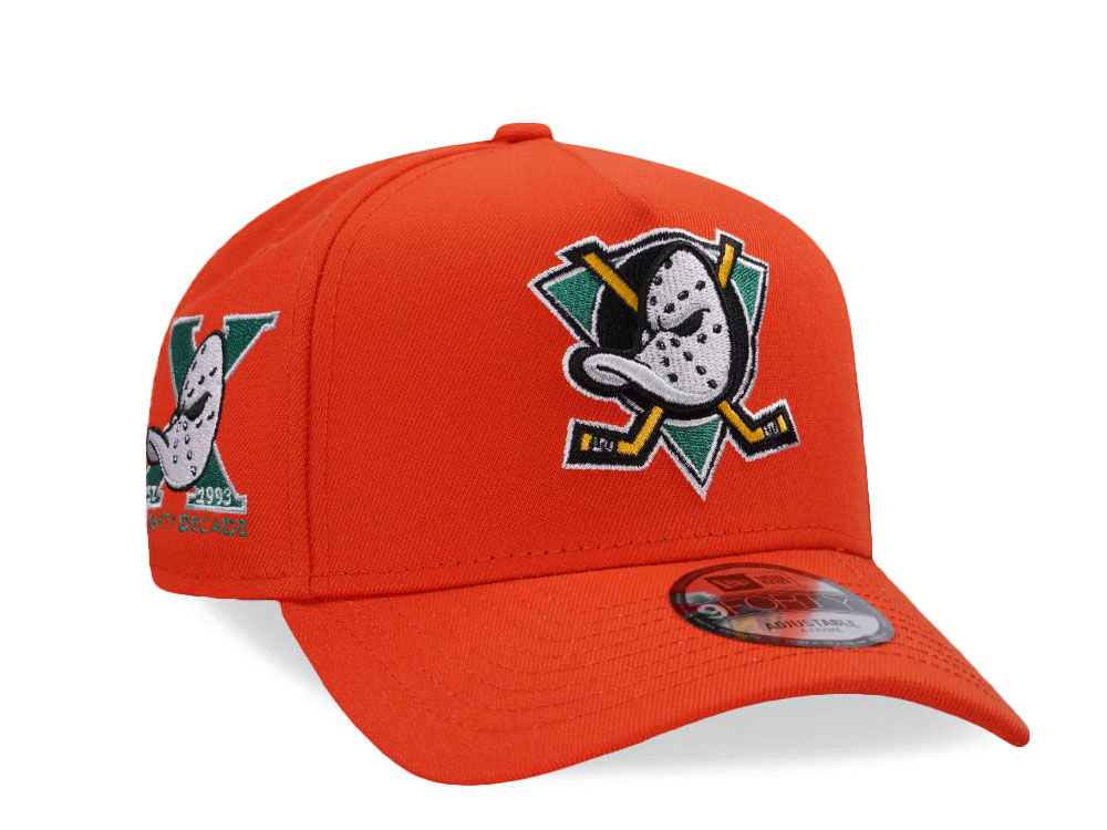 New Era Anaheim Ducks 10th Anniversary Orange Prime Edition 9Forty A Frame Snapback Hat