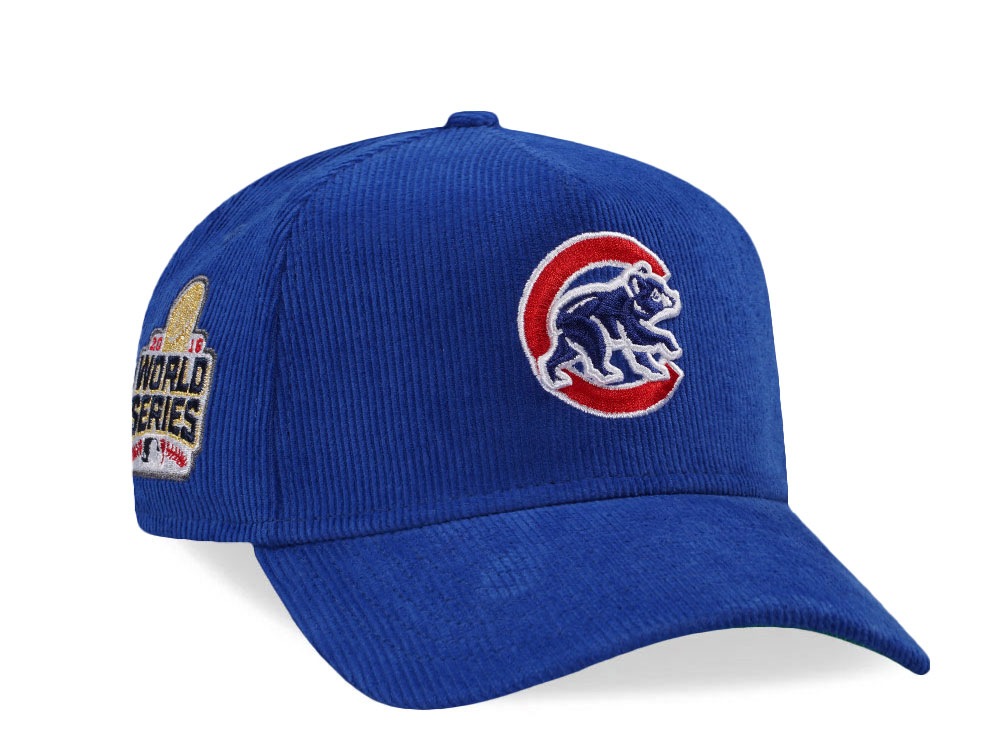New Era Chicago Cubs World Series 2016 Blue Throwback Corduroy Edition 9Forty A Frame Snapback Hat