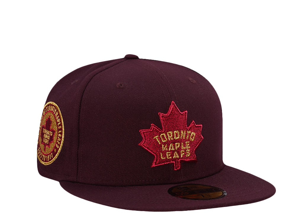 New Era Toronto Maple Leafs 50th Anniversary Maroon Throwback Edition 59Fifty Fitted Hat