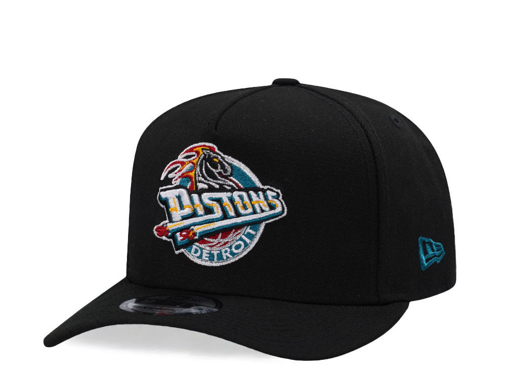 New Era Detroit Pistons Black Classic Edition 9Fifty A Frame Snapback Hat