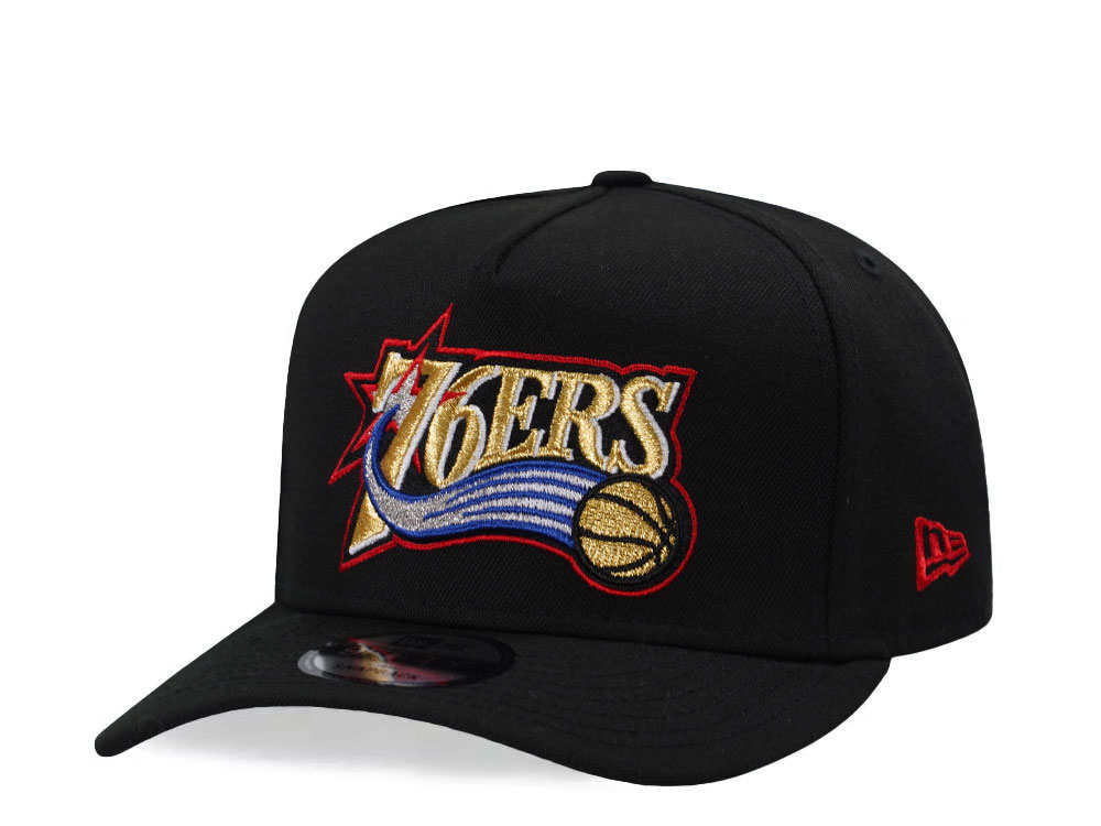 New Era Philadelphia 76ers Black Classic Edition 9Fifty A Frame Snapback Hat