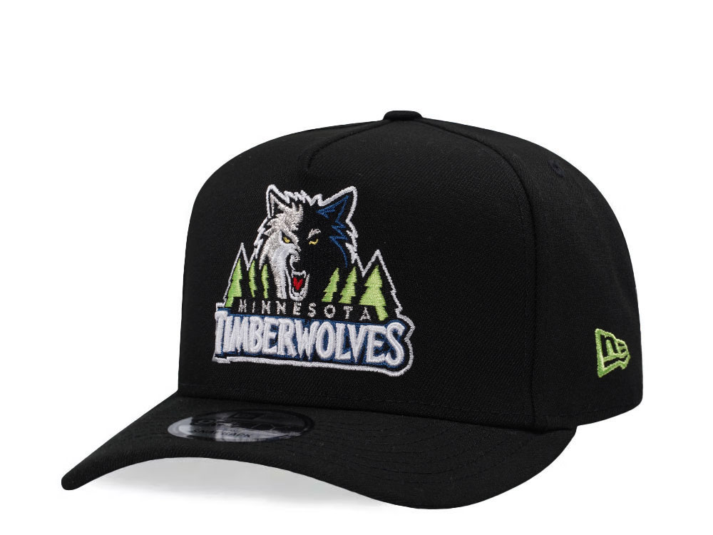New Era Minnesota Timberwolves Black Classic Edition 9Fifty A Frame Snapback Hat