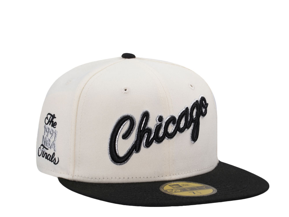 New Era Chicaco Bulls NBA Finals 1991 Script White Two Tone Edition 59Fifty Fitted Hat
