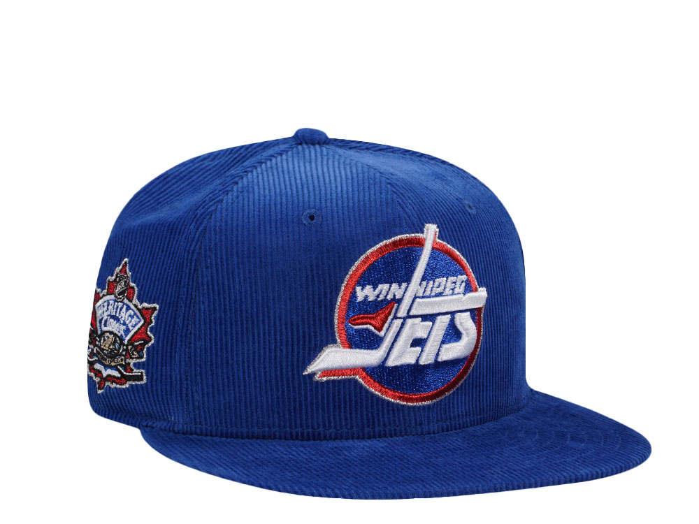 New Era Winnipeg Jets Heritage Classic Blue Corduroy Throwback Edition 59Fifty Fitted Hat