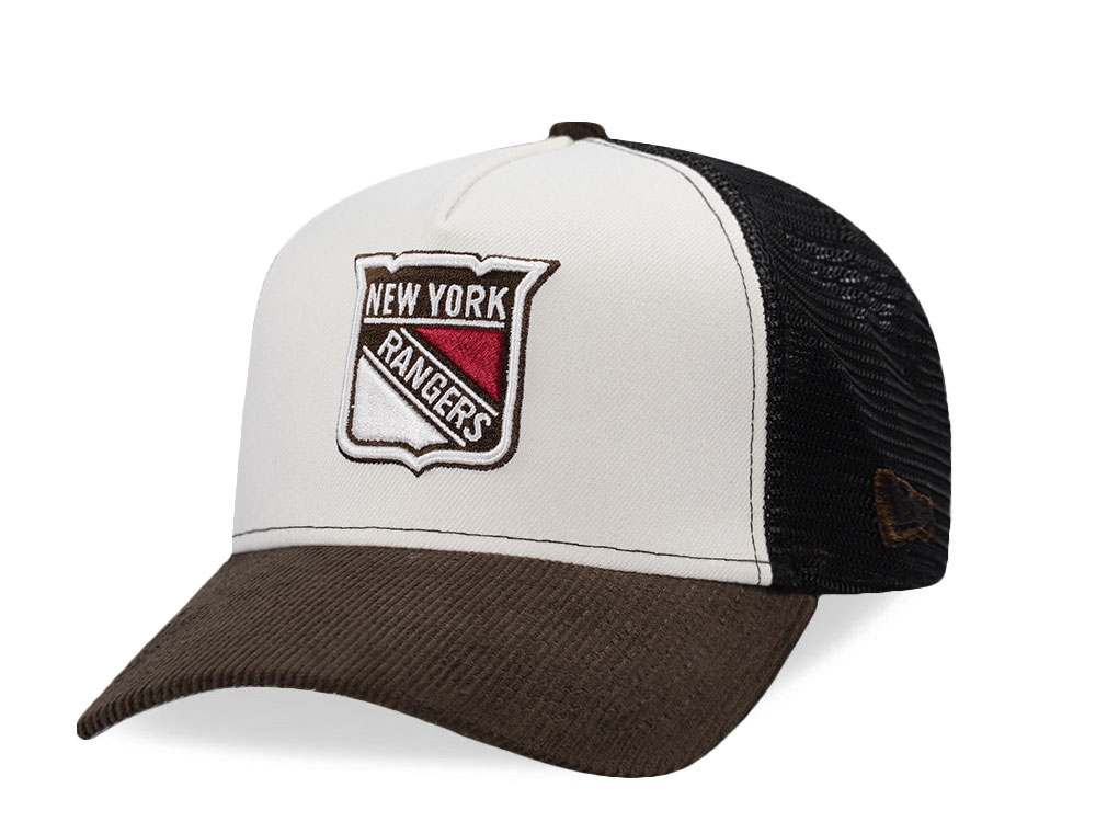 New Era New York Rangers Creme Two Tone Edition 9Forty A Frame Trucker Snapback Hat