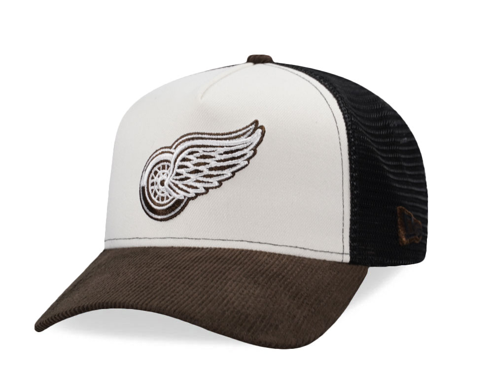 New Era Detroit Red Wings Creme Two Tone Edition 9Forty A Frame Trucker Snapback Hat