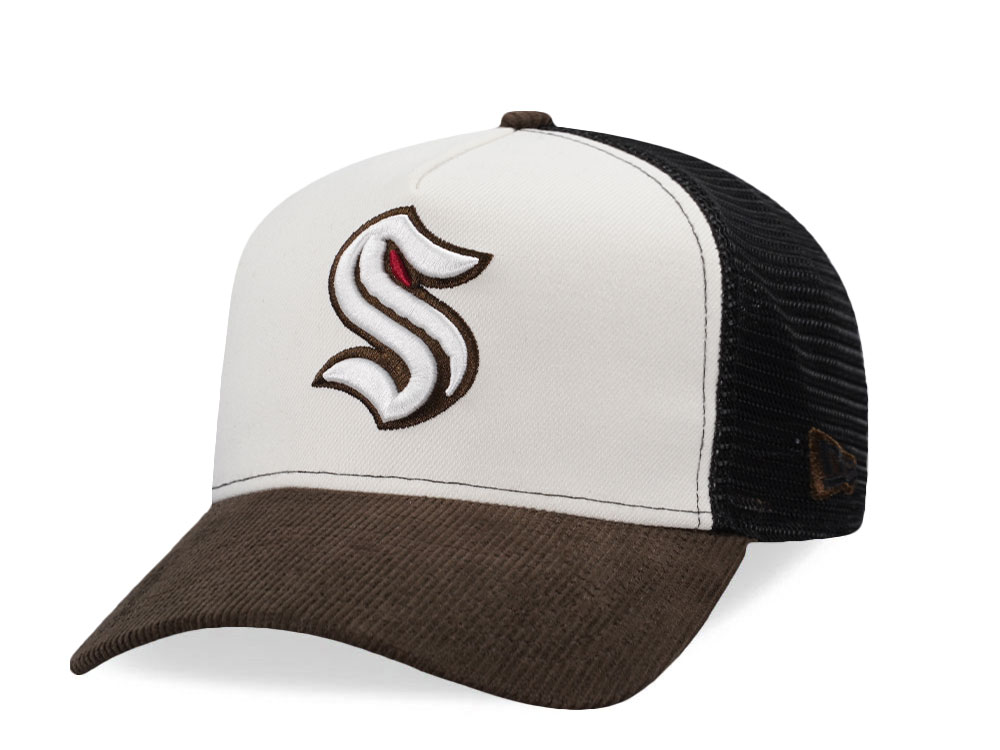 New Era Seattle Kraken Creme Two Tone Edition 9Forty A Frame Trucker Snapback Hat