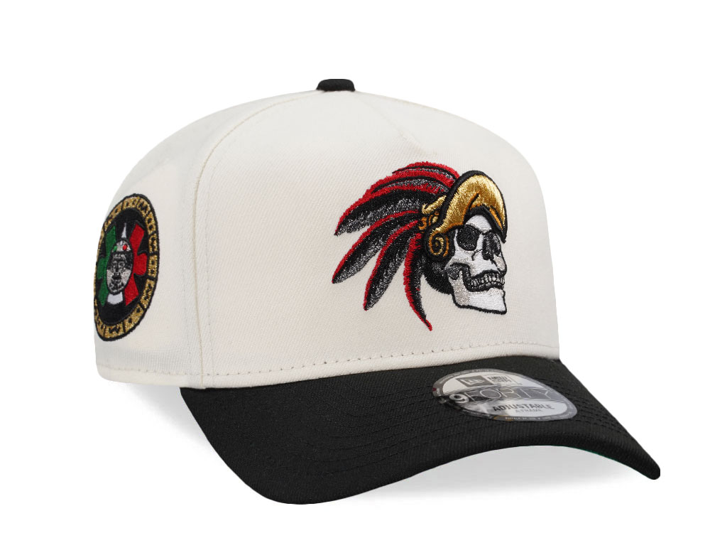 New Era Mexico Aztec Skull Warrior Chrome Two Tone Edition 9Forty A Frame Snapback Hat